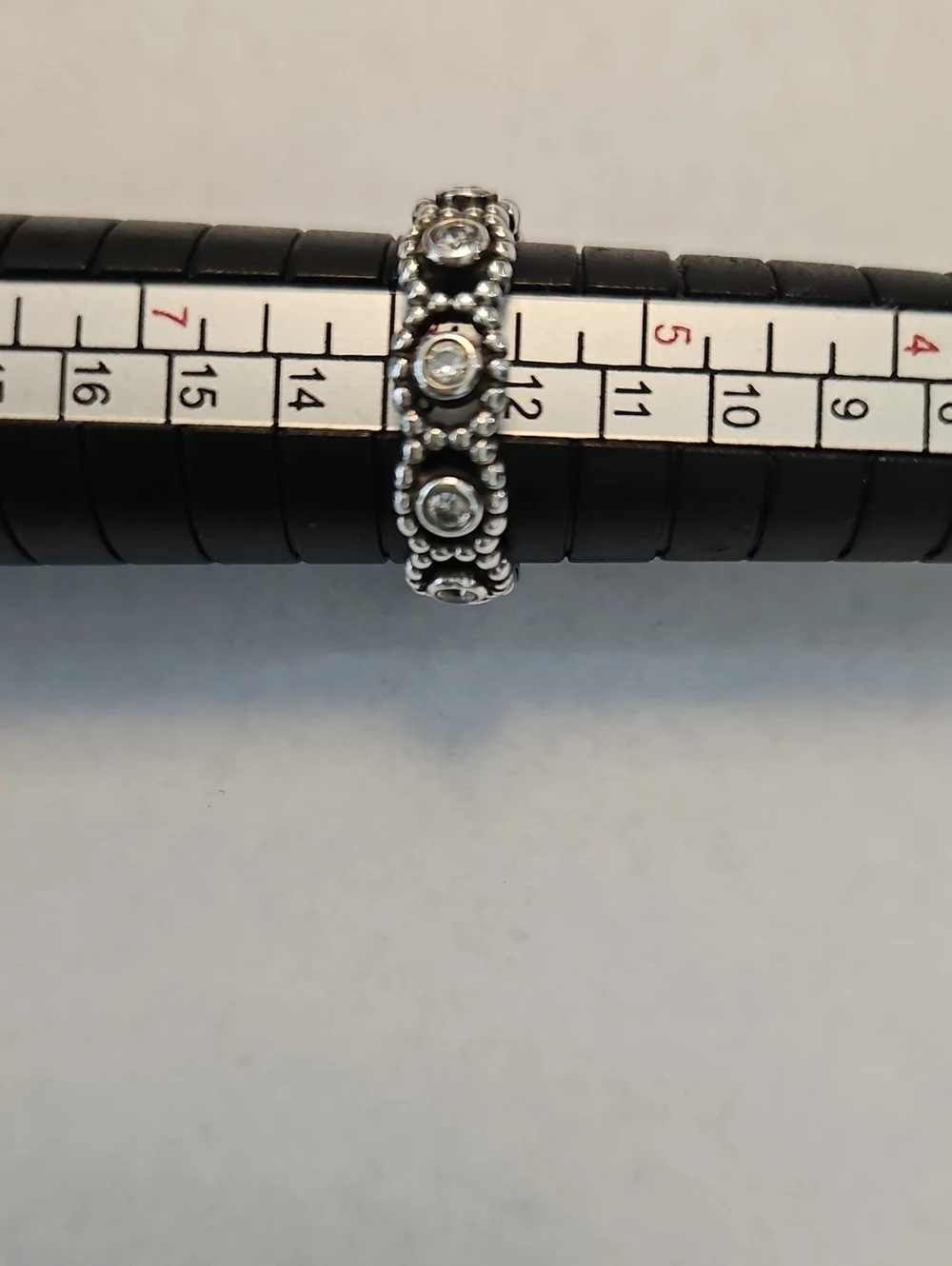 Pandora Sterling Silver Beaded CZ Eternity Band